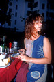 T5359. Lynn eating alfresco at Didi's home in Christianhavn. Copenhagen. Denmark. August 1995