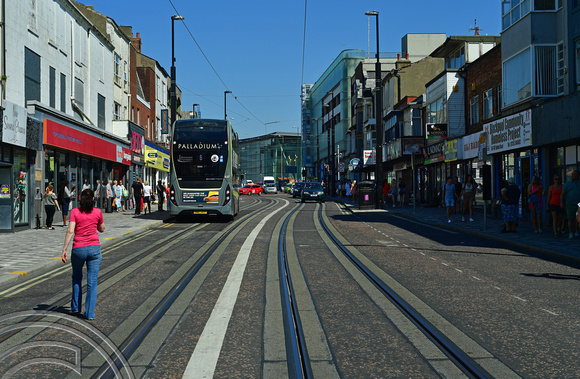 DG376617. New tram route. Talbot Rd. Blackpool. 11.8.2022.