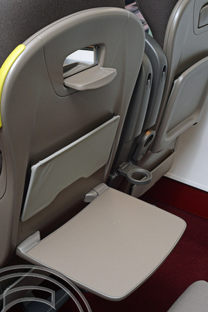 DG201171. Seatback facilities. Eurostar e320 launch. St Pancras. 14.11.14.