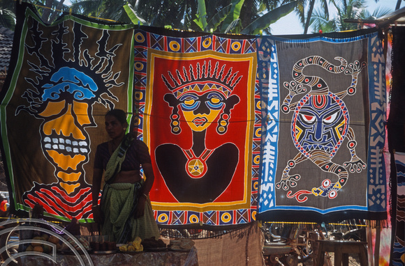 T5585. Stall. The flea market. Anjuna. Goa. India. December 1995