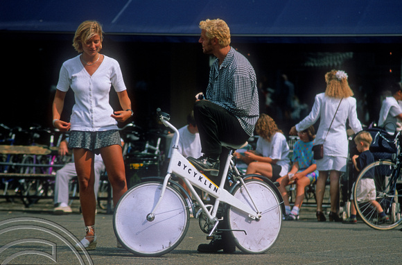 T5361. Free bicycle and user. Copenhagen. Denmark. August 1995