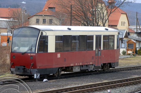 FDG2996. 187 015. Gernrode. Harz railway. Germany. 17.2.06.