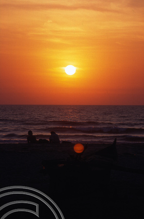 T5549. Sunset on the beach. Arambol. Goa. India. 24th December 1995