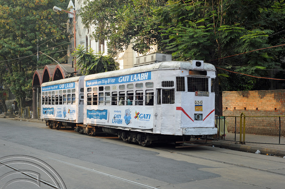 DG70357. Route 5 tram. Wellesley St Calcutta. India. 17.12.10