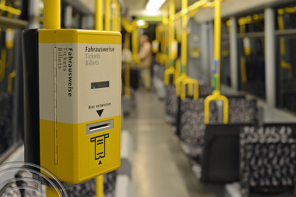 DG195651. Ticket validator on a tram. Berlin. Germany. 25.9.14.
