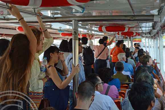 DG204925. Inside an express boat on the Chao Praya river. Bangkok. Thailand. 3.2.15