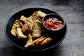 DG437402. Mingle cafe. Crispy tofu and Tempe with Sambal. Ubud. Bali. Indonesia. 24.1.2025.