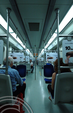 FDG05930. Interior. Line 3 train. Athens. Greece. 14.6.07.