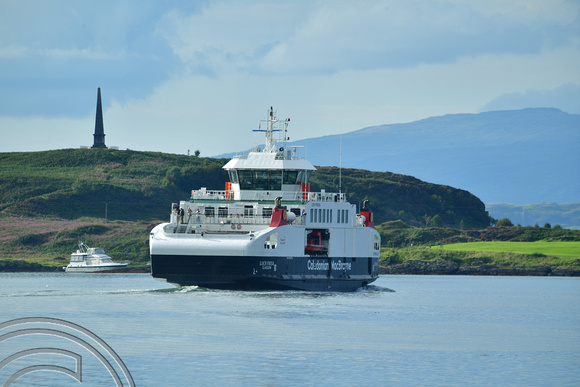 DG378382. Calmac ferry, Loch Frisa. 1160gt. Built 2014. Oban. Scotland. 28.8.2022.