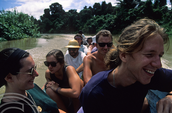 T3734. Going upriver. Siberut. Mentawai Islands. Indonesia. 1992.