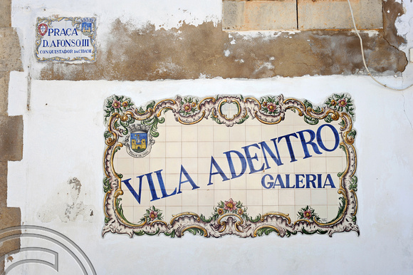 DG52888. Tiled names. Old town. Faro. Portugal.