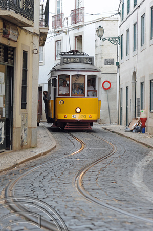 DG53212. Tram 574. Alfama. Lisbon. Portugal. 2.6.10