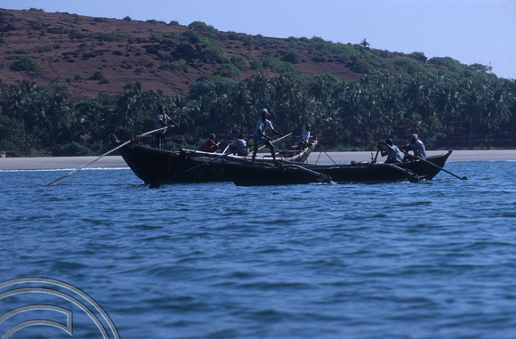 T5569. Fishing boats near Chapora. Goa. India. December 1995