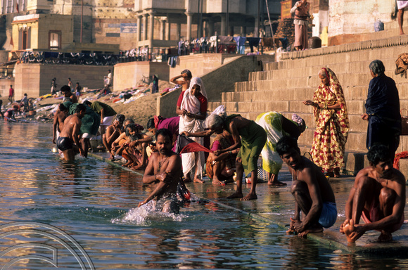 T6865. Bathing at the Ghats. Varanasi. Uttar Pradesh. India. 1998.