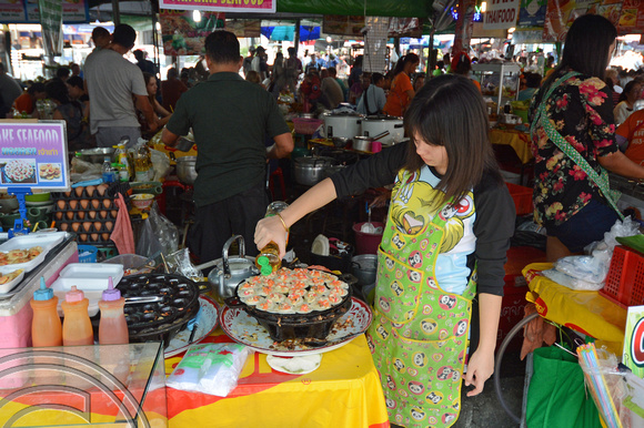 DG204737. Seafood pancakes. Chatuchak Weekend Market. Bangkok. Thailand. 1.2.15