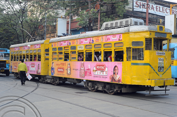 DG70372. Route 17 tram. Lenin Sarai. Calcutta. India. 17.12.10