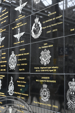 DG424791. Memorial wall. Glasgow Central. Scotland. 5.8.2024.