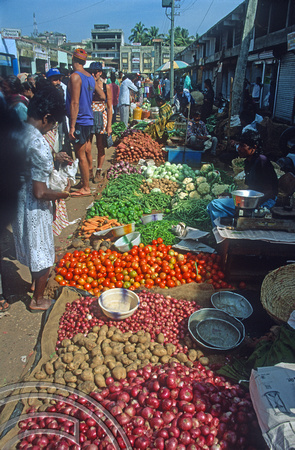 T5694. Stalls in the market. Mapusa. Goa. India. December 1995