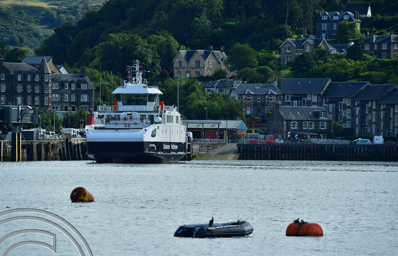 DG378359. Calmac ferry, Loch Frisa. 1160gt. Built 2014. Oban. Scotland. 28.8.2022.