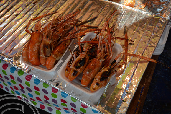 DG204738. Fresh prawns. Chatuchak Weekend Market. Bangkok. Thailand. 1.2.15