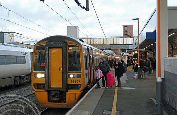 DG436145. 158837. 1D15. 1508 Birmingham International to Holyhead. Wolverhampton. 30.12.2024.