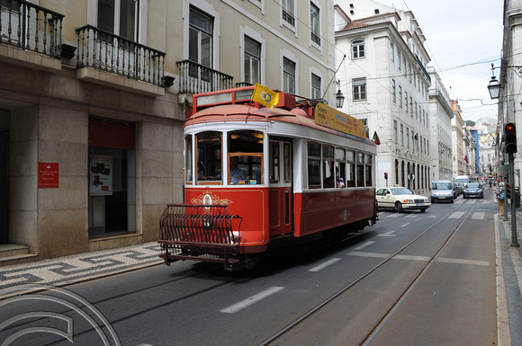 DG53066. Tram 8. Rua da Conceicao. Lisbon. Portugal. 2.6.10.