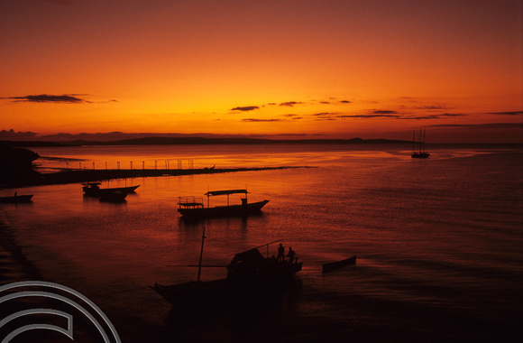 T4131. Sunset over the harbour. Kupang. Timor. Indonesia. 1992.
