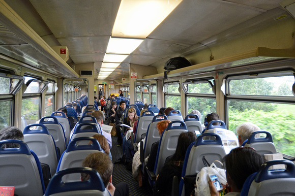 DG185055. Interior of a busy Northern 155. 4.7.14.