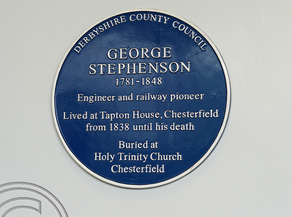 DG181865. Stephenson plaque. Chesterfield. 13.6.14.