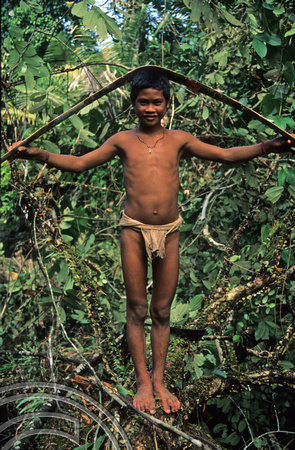 T3770. Boy with bark. Siberut. Mentawai Islands. Indonesia. 1992.
