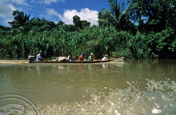 T3733. Going upriver. Siberut. Mentawai Islands. Indonesia. 1992.