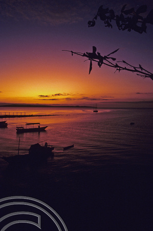 T4132. Sunset over the harbour. Kupang. Timor. Indonesia. 1992.