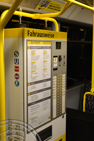 DG195652. Ticket machine on a tram. Berlin. Germany. 25.9.14.