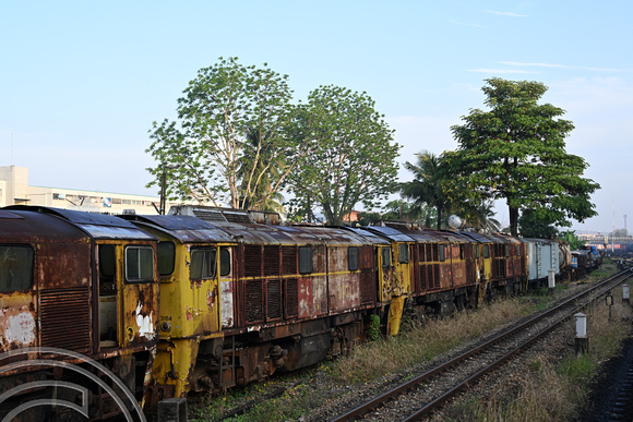 DG439034. 3104. 3129. Scrap locomotives. Hat Yai. Thailand. 13.2.2025.