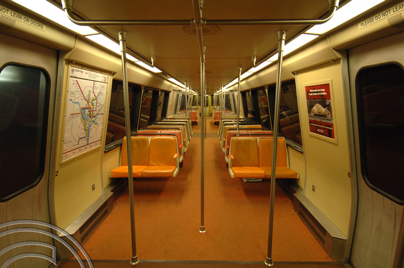 FDG05680. Metro car interior. Washington DC. USA. 4.4.07.