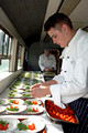 SDG06245. Laying out food. The Blue Pullman. 3.5.06.