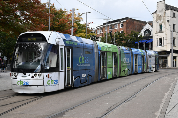 DG430622. Tram 212. Old Market Square. Nottingham. 8.10.2024.
