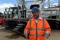 DG370180. Andrew Stephenson MP. HS2 vent shaft construction site. Canterbury Rd. Kilburn. London. 12.5.2022.