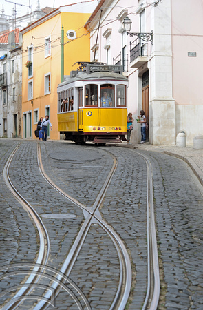 DG53116. Tram 574. Alfama. Lisbon. Portugal. 2.6.10.