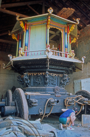 T5664. Temple Juggernaut. Shri Shantadurga temple. Ponda. Goa. India. December 1995