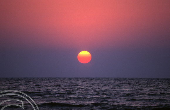 T5742. Beach sunset. Arambol. Goa. India. December 1995