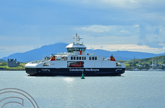 DG378357. Calmac ferry, Loch Frisa. 1160gt. Built 2014. Oban. Scotland. 28.8.2022.
