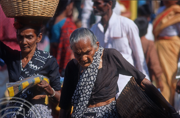 T5698. Old woman in the market. Mapusa. Goa. India. December 1995