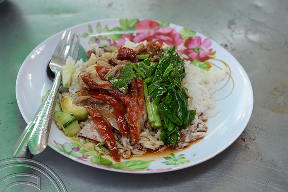 DG204948.  Street food. Duck with rice. Bangkok. Thailand. 5.2.1